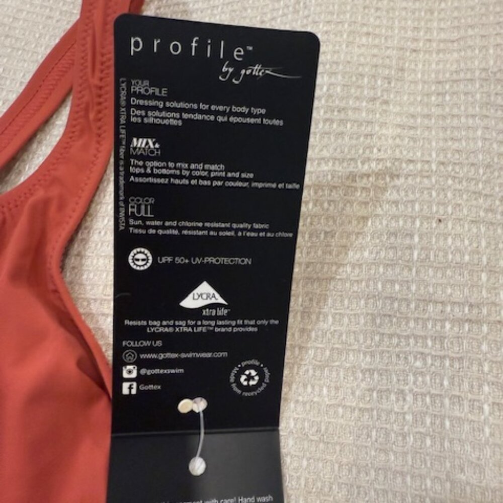 NWT Profile by Gottex Unchain My Heart V-Neck One-Piece Size 10 - Picture 7 of 10